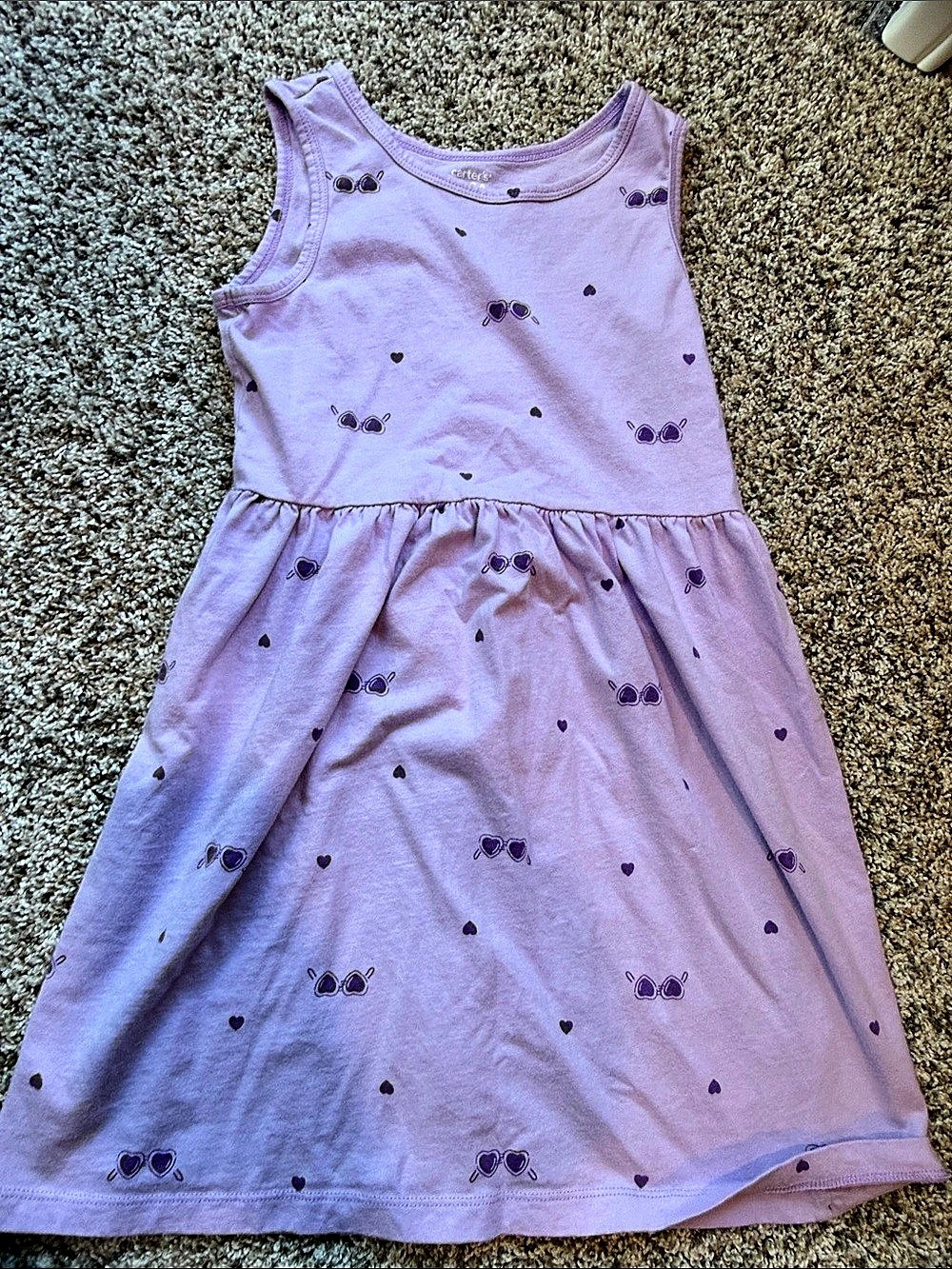 Carter's Girls sleeveless purple heart Dress Size 8